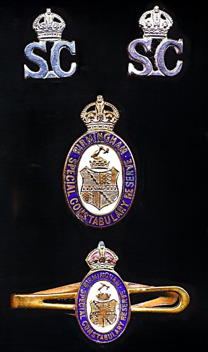 A fine Second World War 'Home Front' and Police Long Service medal pair with related insignia: Sub-Commander John Herbert Amherst, Birmingham Special Constabulary Reserve
