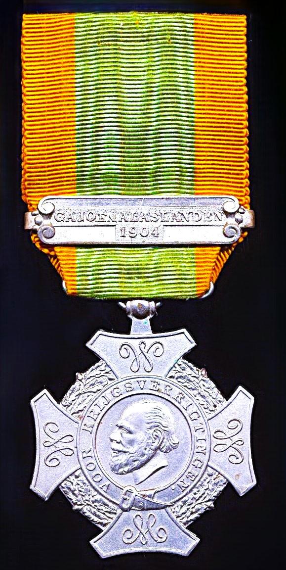 Netherlands Expeditions Cross (Expeditie-Kruis). 2nd type obverse 'Gajoen Alaslanden 1904'