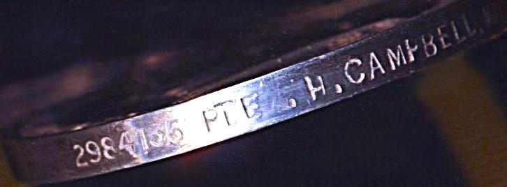 Efficiency Medal. GVI issue, 2nd type obverse legend with 'Territorial' bar (2984135 Pte. H. Campbell. MX.)