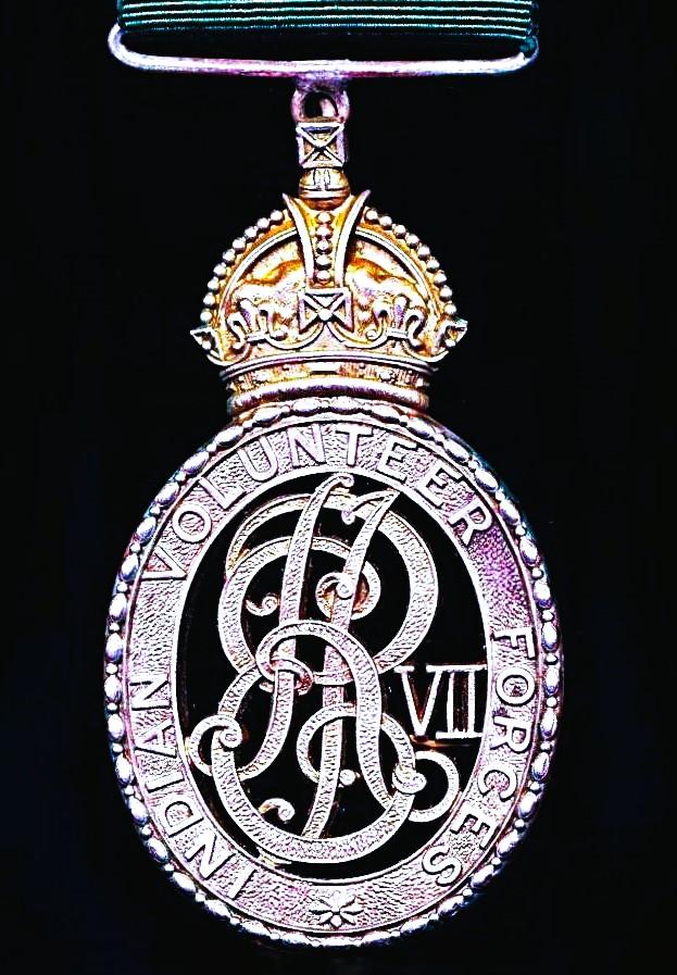 Indian Volunteer Forces Officers Decoration,. EDVII issue (Captain J. Tulloch, U.P. Lt. Horse)