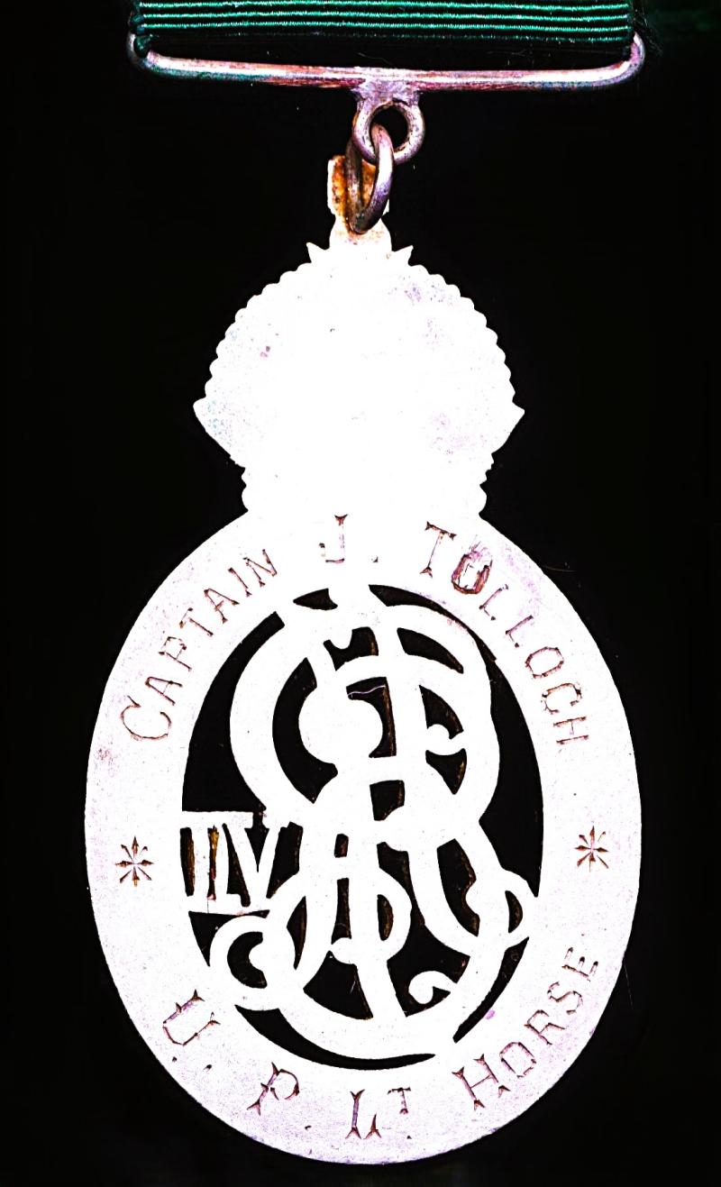 Indian Volunteer Forces Officers Decoration,. EDVII issue (Captain J. Tulloch, U.P. Lt. Horse)