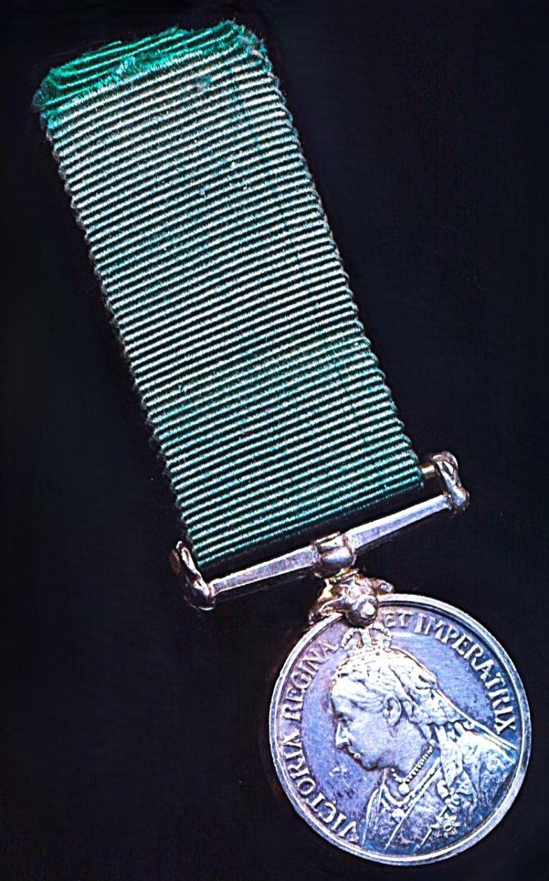Volunteer Force Long Service Medal (India & Colonies - Imperial issue). Victoria issue with ‘Victoria Regina et Imperatrix’ legend