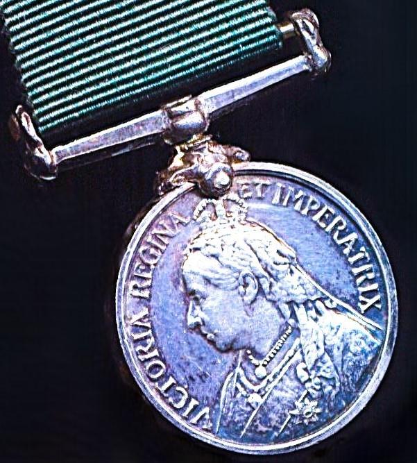 Volunteer Force Long Service Medal (India & Colonies - Imperial issue). Victoria issue with ‘Victoria Regina et Imperatrix’ legend
