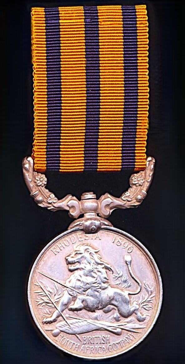 British South Africa Company 1890-97. With 'Rhodesia 1896' reverse (Gunr. W. A. King. A.T.)