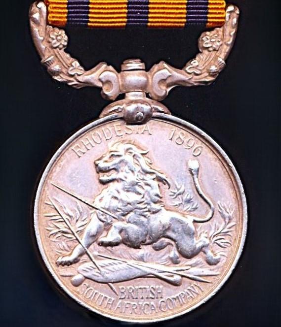 British South Africa Company 1890-97. With 'Rhodesia 1896' reverse (Gunr. W. A. King. A.T.)
