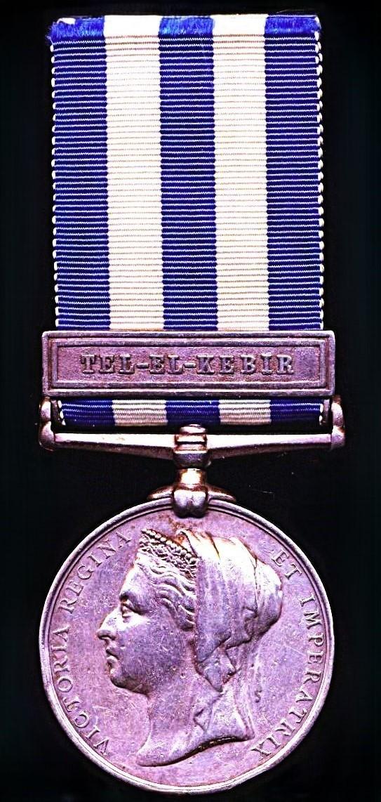Egypt & Sudan Medal 1882-1888. With clasp 'Tel-el-Kebir' (2252 Pte. J. Maher. 2/R. Ir:R.)