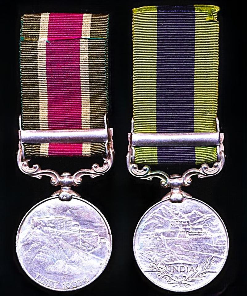 A 'Mountains & Jungles'; Indian campaign medal pair: Havildar Jhanda Singh, 32nd Sikh Pioneers, Indian Army