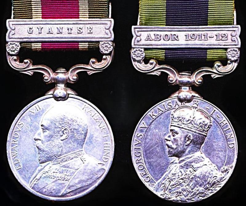 A 'Mountains & Jungles'; Indian campaign medal pair: Havildar Jhanda Singh, 32nd Sikh Pioneers, Indian Army