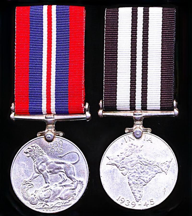 A Second World War 'India Service' campaign medal pair: Dafadar Ramji Dass Indian Army Veterinary Corps