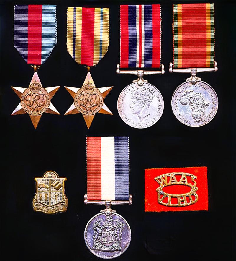 A well illustrated South African Woman's Second World War 'Home Front' and North Africa campaign medal group of 5: Dorothy Novello Ogden (formerly Mrs Robinson) Women’s Auxiliary Army Services, South African Army