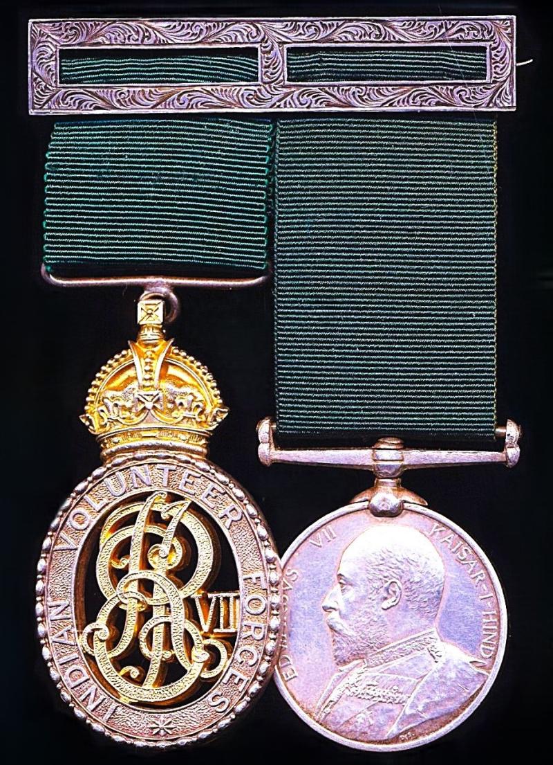 A Scottish 'Merchant' & Officer of the Indian Volunteers Long Service Medal Pair: Lieutenant- Colonel John Stewart Couper, V.D., late Commanding-Officer, Sind Volunteer Rifles