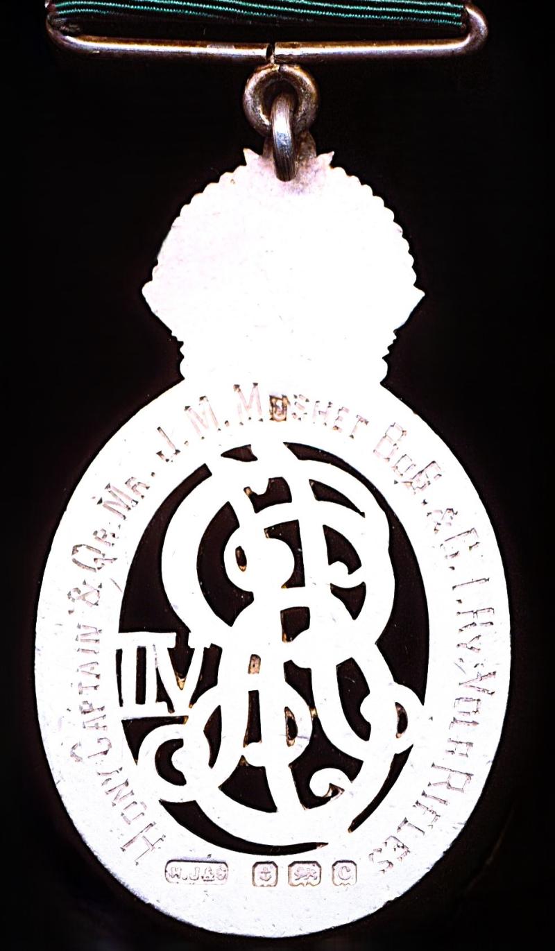 A Scottish Railyman's Indian Volunteer Long Service medal pair: Honorary Captain James Miller Mushet, Bombay Baroda & Central India Railway Volunteer Rifle Corps