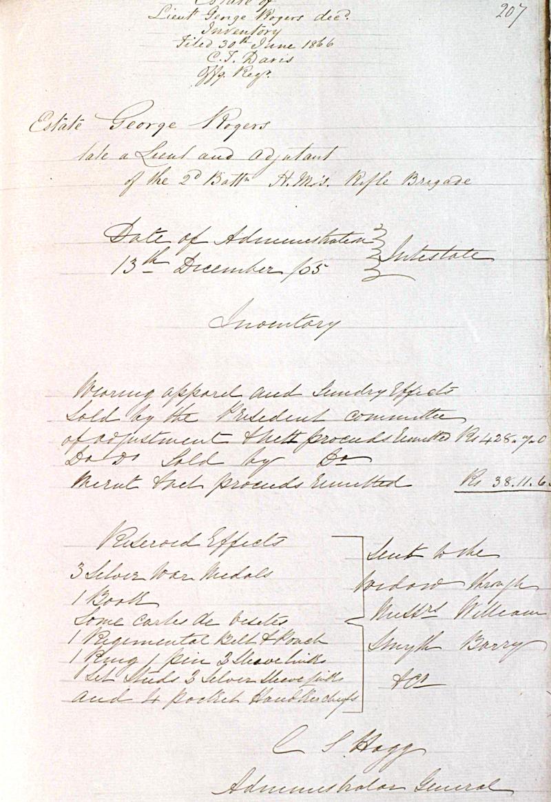 A 'Rifle Brigade' Officer & Veteran of the Crimea and Indian Mutiny who died at Mussoorie in the 'Himalayan Hills' in 1865: Lieutenant & Adjutant George Rogers, 2nd Battalion Rifle Brigade