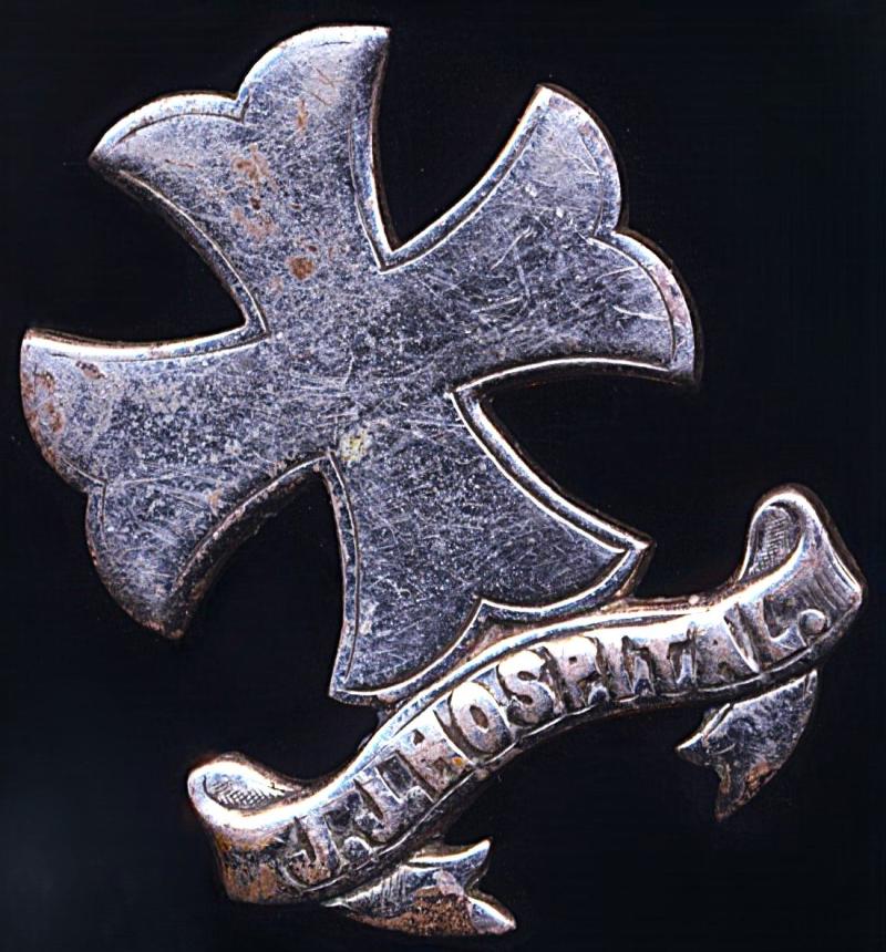 British India: J. J. Hospital, Bombay. White metal Insignia. Circa 1914 - 1947