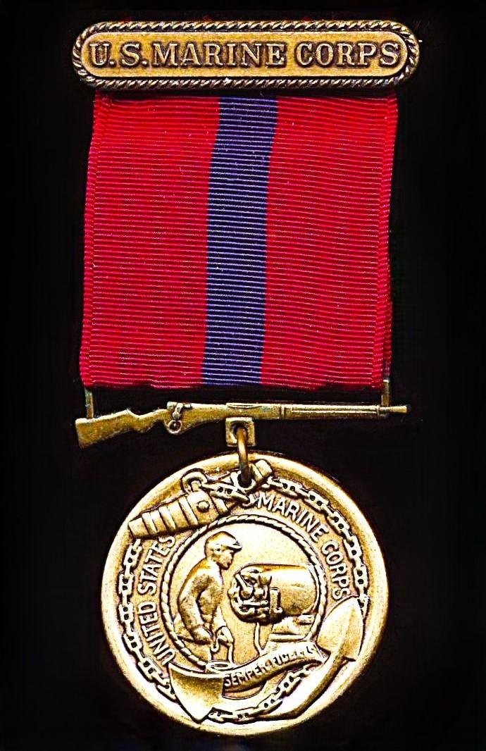 United States: Marine Corps Good Conduct Medal. 1st type. With integral 'U.S. Marine Corps' top brooch bar