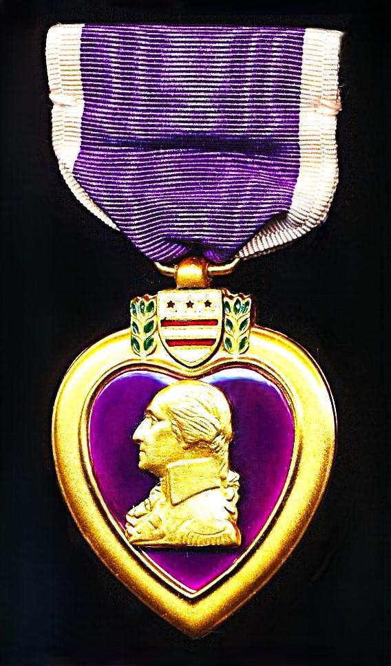 United States: Purple Heart Medal. Second World War issue (and of type awarded through Korean War and early Vietnam War)