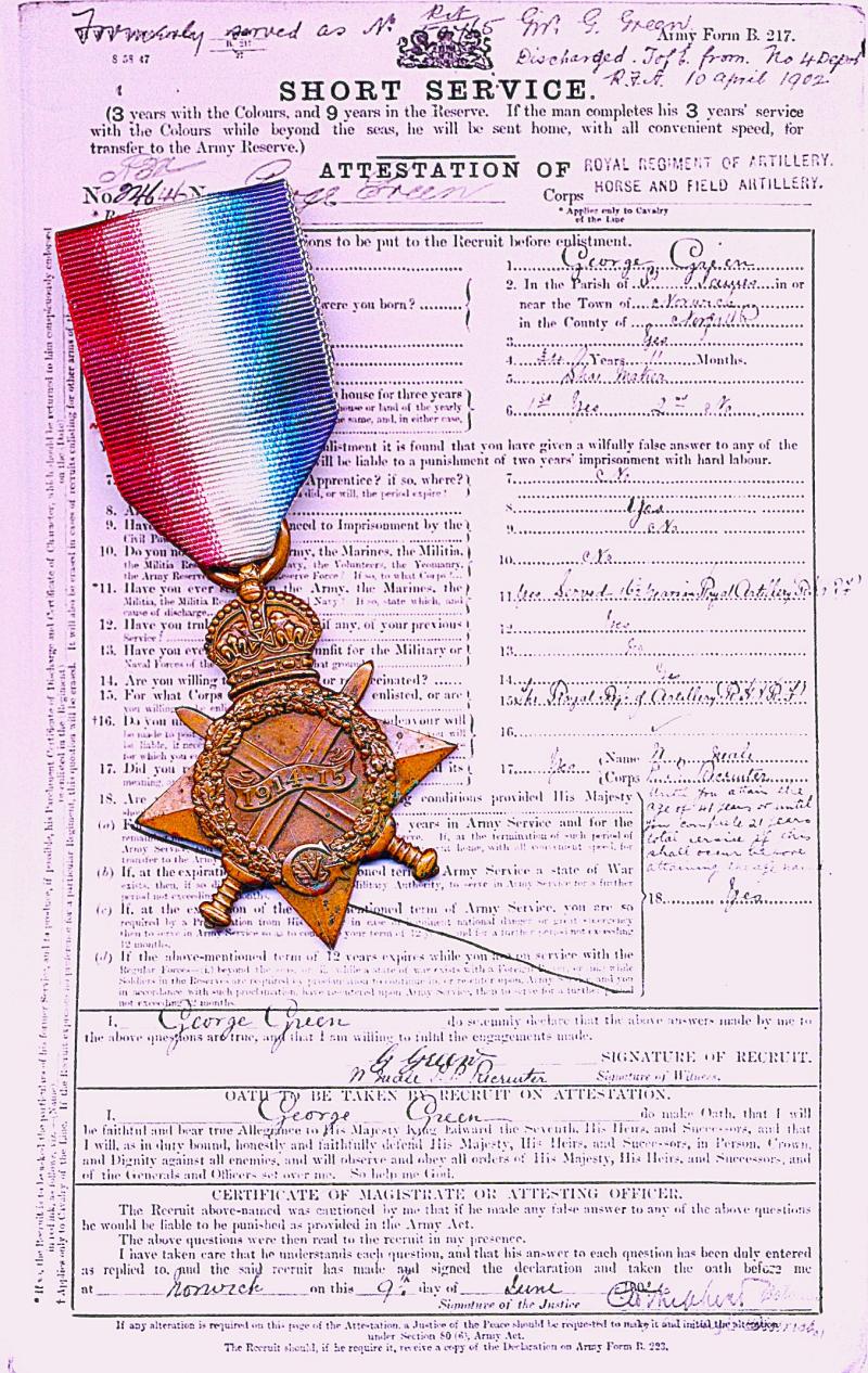 1914-15 Star (52467 Sdlr. G. Green. R.F.A.)