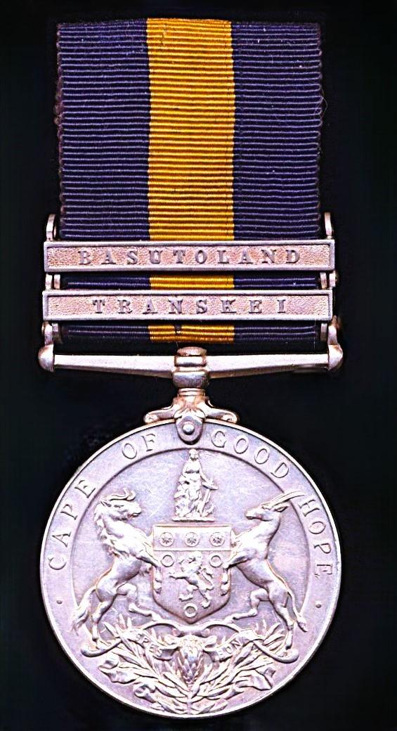 Cape of Good Hope General Service Medal 1880-97. With 2 x clasps 'Transkei', & 'Basutoland' (Tpr. W. Philpot. Nesbitt's  L. Hse)