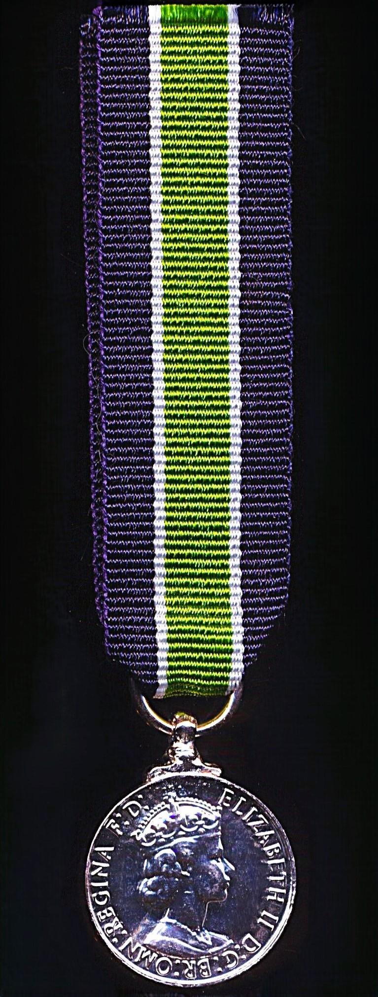 Miniature Medal: Colonial Police Long Service Medal. EIIR second legend