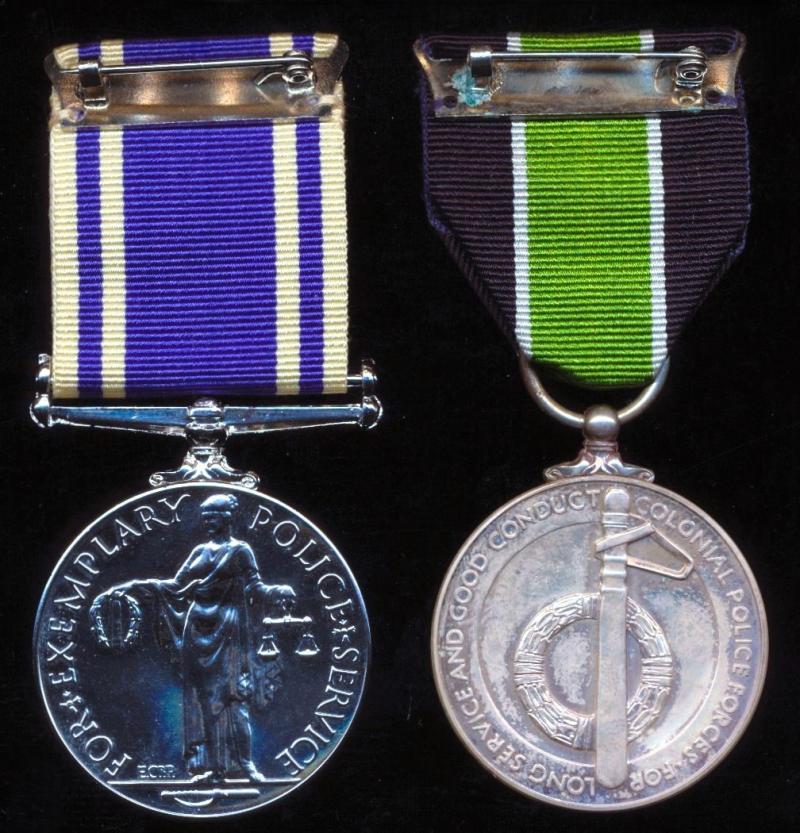 An extremely rare police long service pair: Late Superintendent Turks & Caicos Islands Police Force