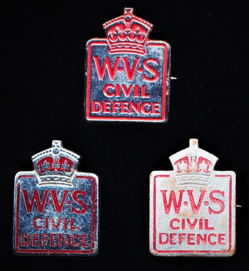 Womens Voluntary Service - Civil Defence - 3 x different makers badges