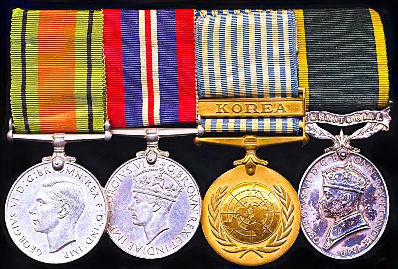 Wilmslow (Cheshire) / Brighouse (West Yorkshire) local interest British Army Officer Second World War, Korean War & Long Service medal group of 4: Major Geoffrey Gowland Chambers, Royal Army Pay Corps, late Royal Regiment of Artillery