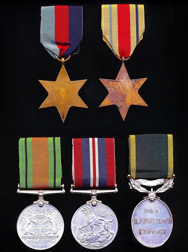 A Worthing / Bicester interest pre-war Sussex Biker (Motor-Cyclist) Dunkirk Veteran & Indian Army Officer campaign and long service medal group of 5: Lieutenant Eric Edward Downing, Royal Indian Army Service Corps late Royal Army Ordnance Corps