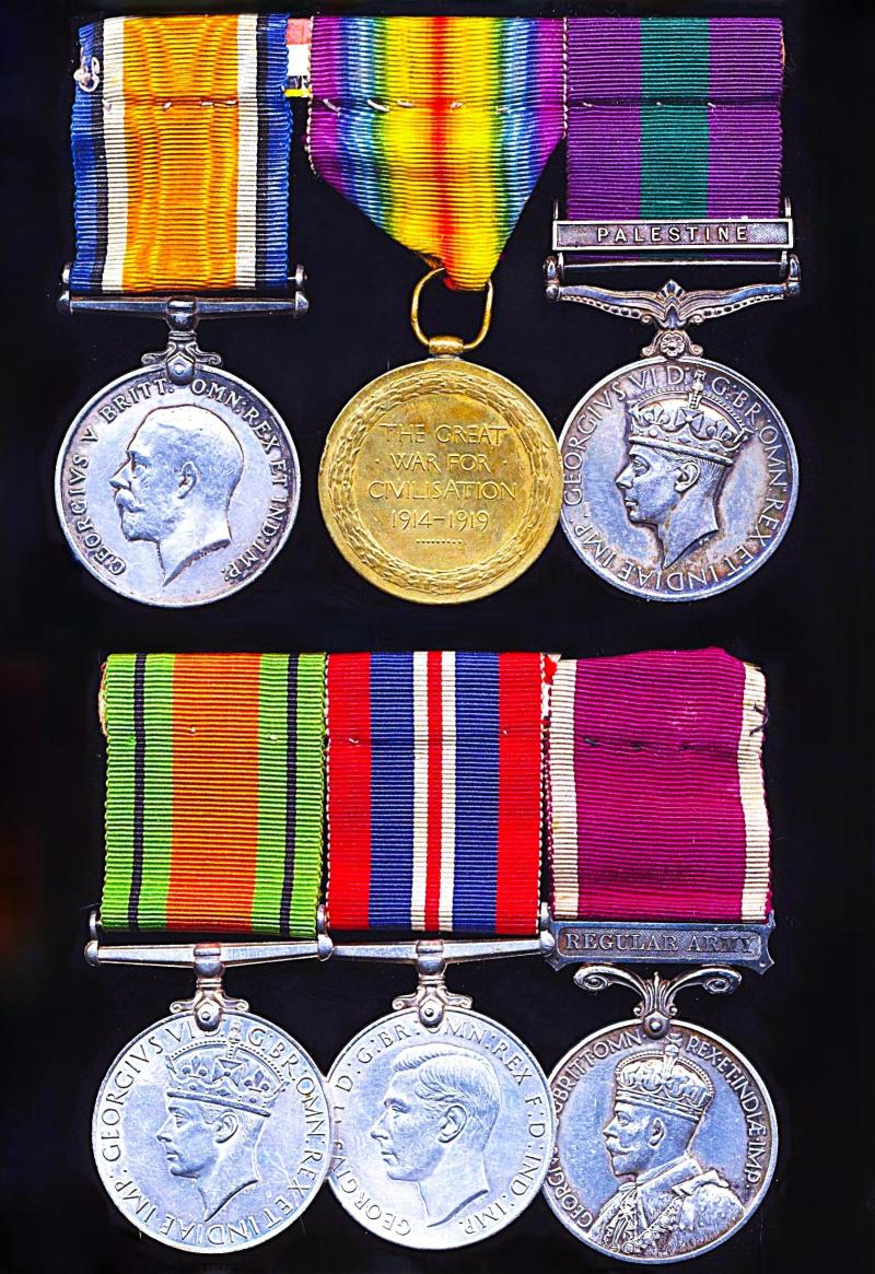 A 'Jock's' World Wars, Palestine & long service medal group of 6: Sergeant James Christopher Somerville, 1st Battalion Argyll & Sutherland Highlanders late Seaforth Highlanders