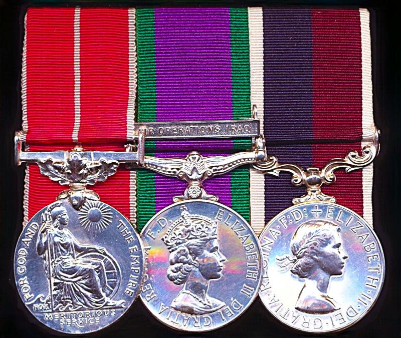 A Senior Royal Air Force N.C.O's Meritorious decoration, Air Operations Iraq campaign & long service medal group of 3: Chief Technician Garth Chatham, B.E.M., Royal Air Force 