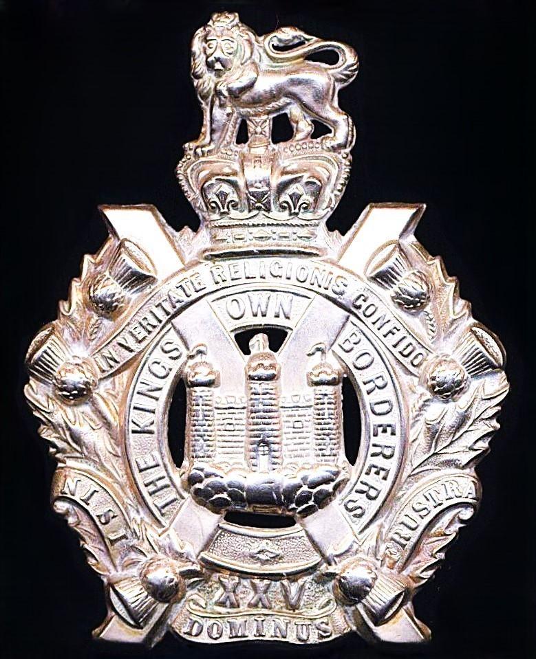 The 25th (The King's Own Borderers) Regiment of Foot: Other Ranks cap badge. Victorian Crown. Issue circa 1874-1881