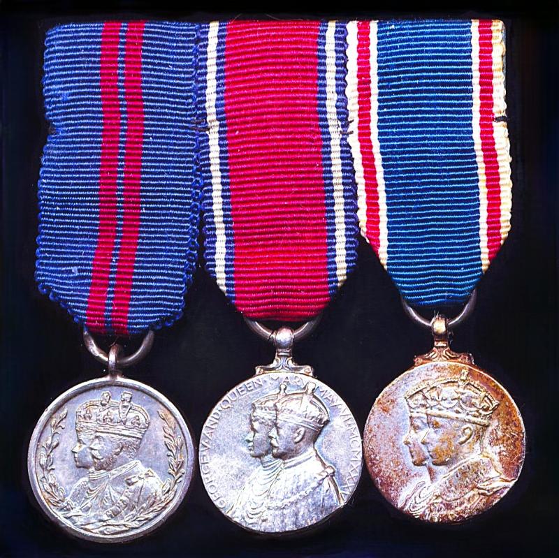 A positively attributed 'Trio' of miniature Royal Commemorative Medals: Arthur Purling Middleton (1884-1966), Indian Civil Service. variously Magistrate, Collector & Commissioner, Bihar & Orissa Province