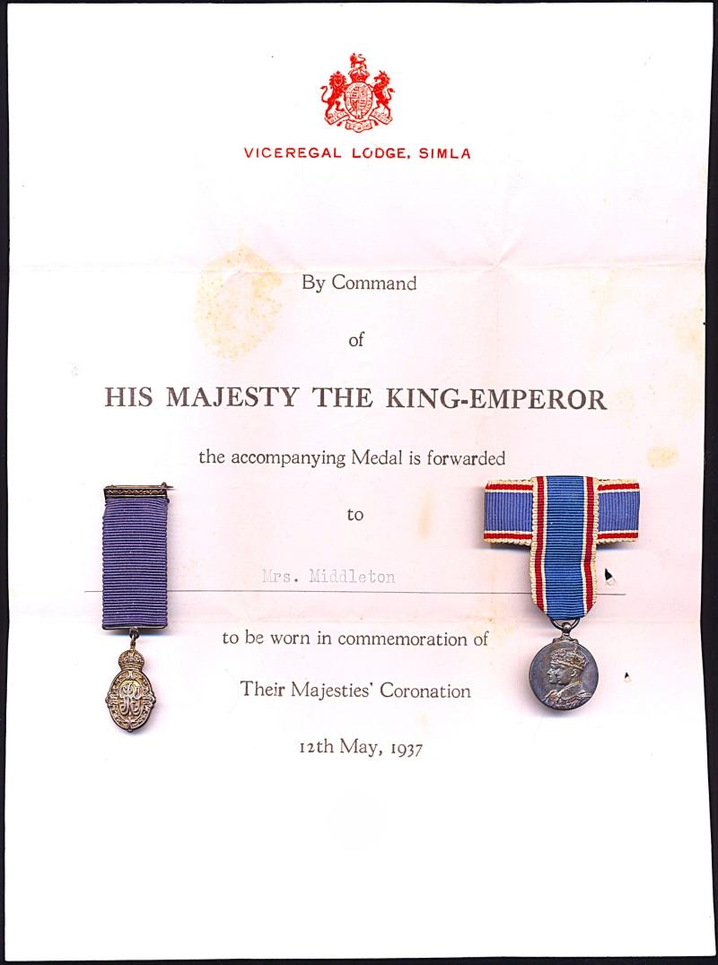 An India born British'Memsahib's positively attributed 'pair' of India service miniature medals: Mrs Meta May Maude Briscoe Middleton