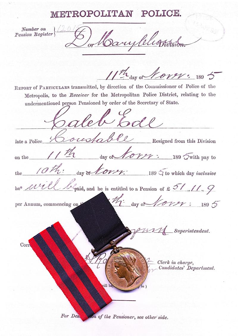 Jubilee Medal 1887. Metropolitan Police reverse issue. No clasp (P.C. C. Ede. D. Div:)