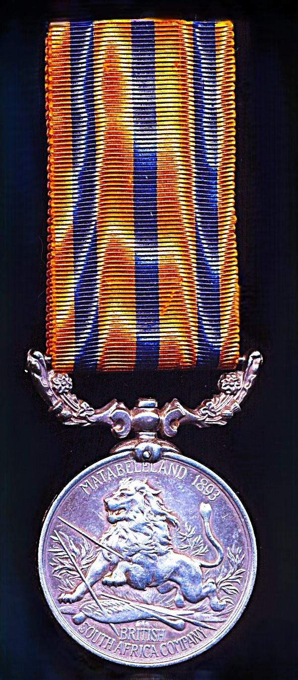 British South Africa Company Medal 1890-97. With 'Matabeleland 1893' reverse. No clasp (Gunr. A. Evans. Victoria Column)