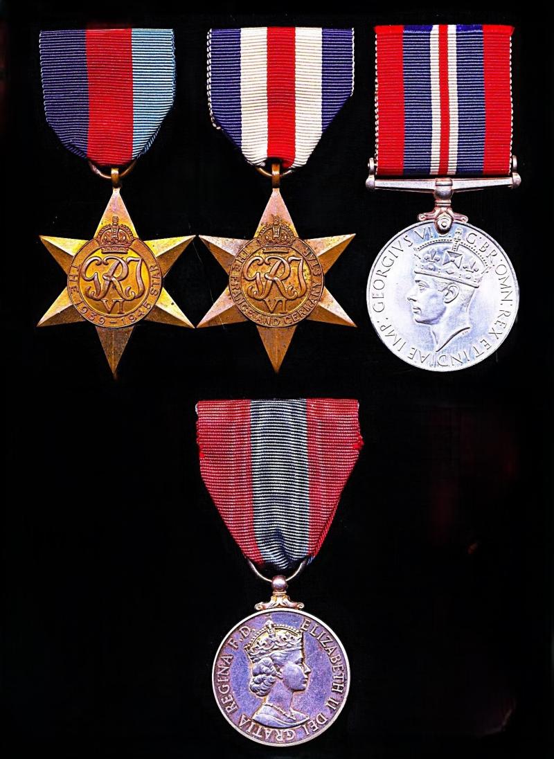 A Cardiff (Glamorgan) / Sealford (Lincolnshire) interest Second World War North West Europe campaign and Post Office long service medal group of 4: Lance Corporal Rex Glithro, Royal Signals