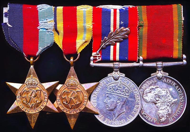 A decorated 'Mentioned-in-Despatches' South African soldier's Second World War medal group of 4: Sergeant Kenneth Grant Campbell, South African Forces
