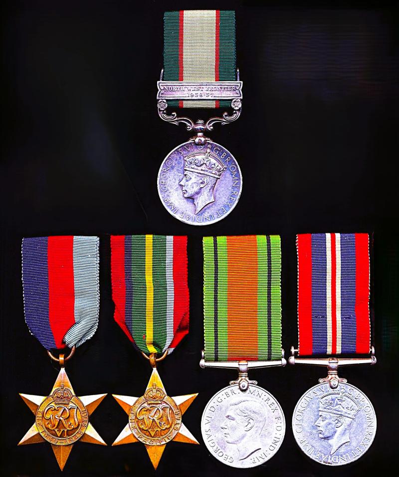 A scarce confirmed Indian Army casualty of the 'Battle for Hong Kong Island' and subsequent Far East Prisoner War campaign medal group of 5: Sepoy Inayat Khan 2nd Battalion 14th Punjab Regiment, British Indian Army