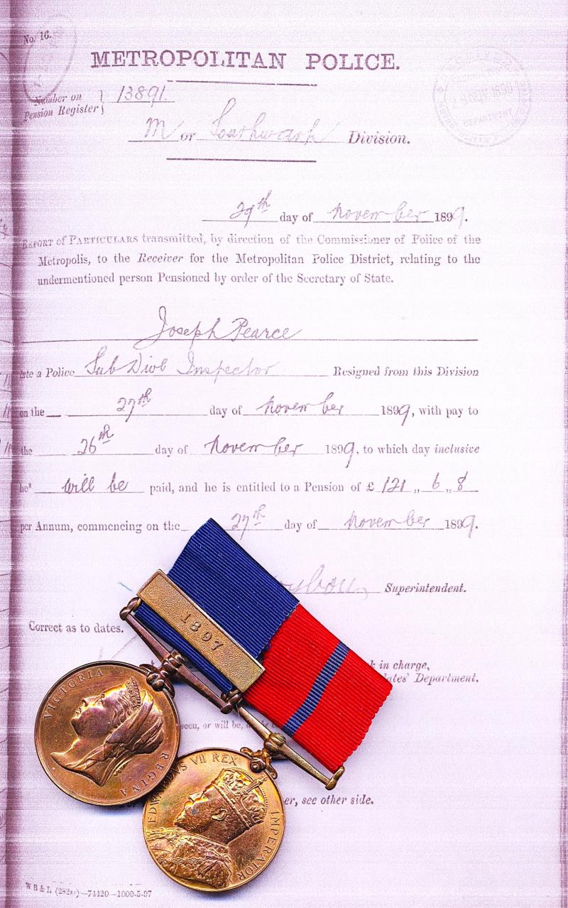 A Portland/ Dorset interest Police officer's 'Full-House' of medals & clasp for the Jubilees of the Queen Empress Victoria & her son the King Emperor Edward VII: Inspector Joseph Pearce 'E' Division late 'B' Division Metropolitan Police