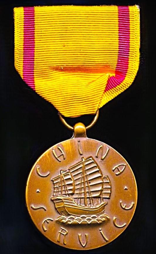 United States: China Service Medal. With United States Navy reverse
