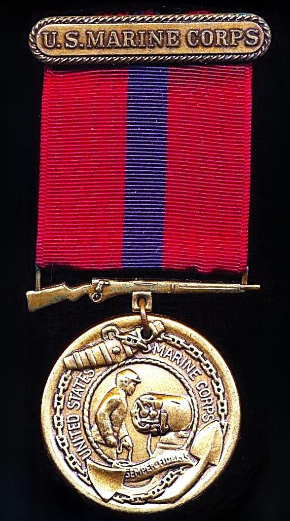 United States: Marine Corps Good Conduct Medal. 1st type. With integral 'U.S. Marine Corps' top brooch bar