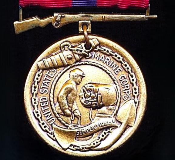 United States: Marine Corps Good Conduct Medal. 1st type. With integral 'U.S. Marine Corps' top brooch bar