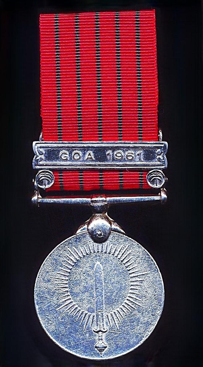 India General Service Medal 1947. With clasp 'Goa 1961' (4437274 Sep. Man Singh Sikh. L.I.)