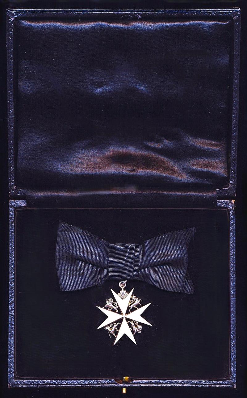 The Order of St. John of Jerusalem: Officer (Sister) silver & enamel lady’s shoulder badge
