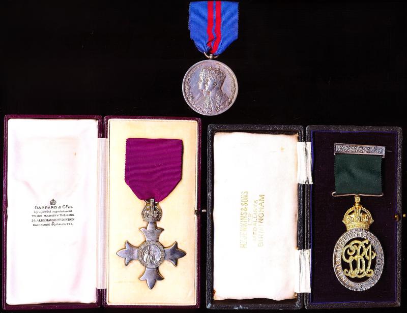 An India-born 'Son of Empire' & Civil Servant's Indian Volunteers group of 3: Major Frederick Edward Lowe, M.B.E., V.D., Naini Tal Volunteer Rifles (A.F.I.)