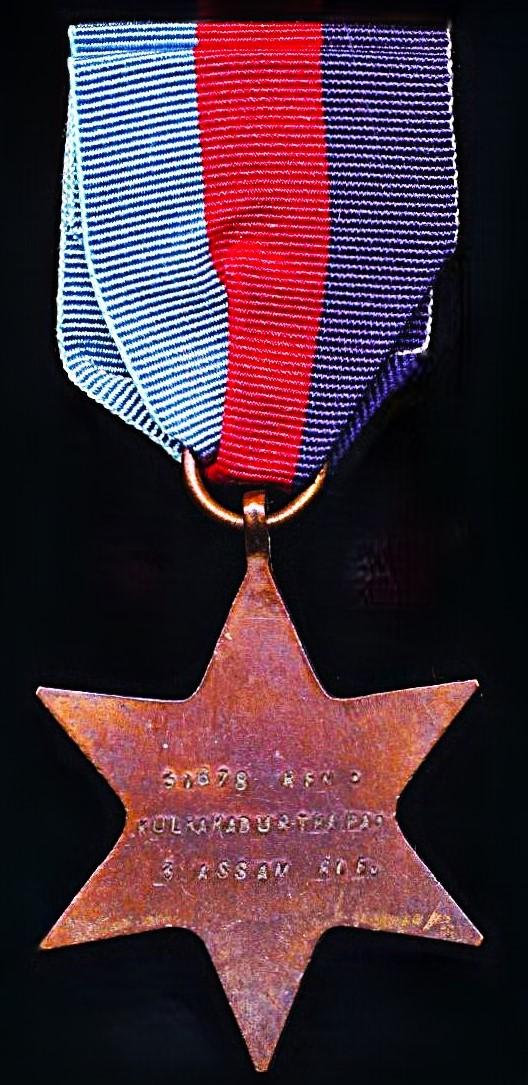 The 1939-45 Star. No clasp (31678 Rfn. Kulbahadur Thapa., 3 Assam Rif.)