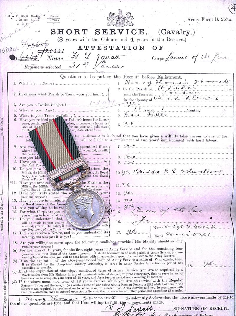 India General Service Medal 1936-39. With clasp 'North West Frontier 1936-37' (Condr. H. T. Jarratt, I.A.C.C.)
