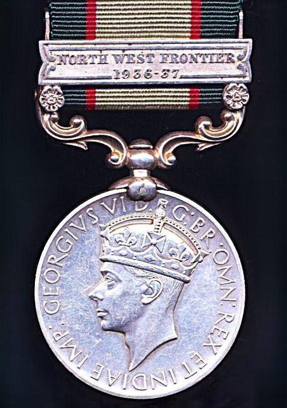India General Service Medal 1936-39. With clasp 'North West Frontier 1936-37' (Condr. H. T. Jarratt, I.A.C.C.)