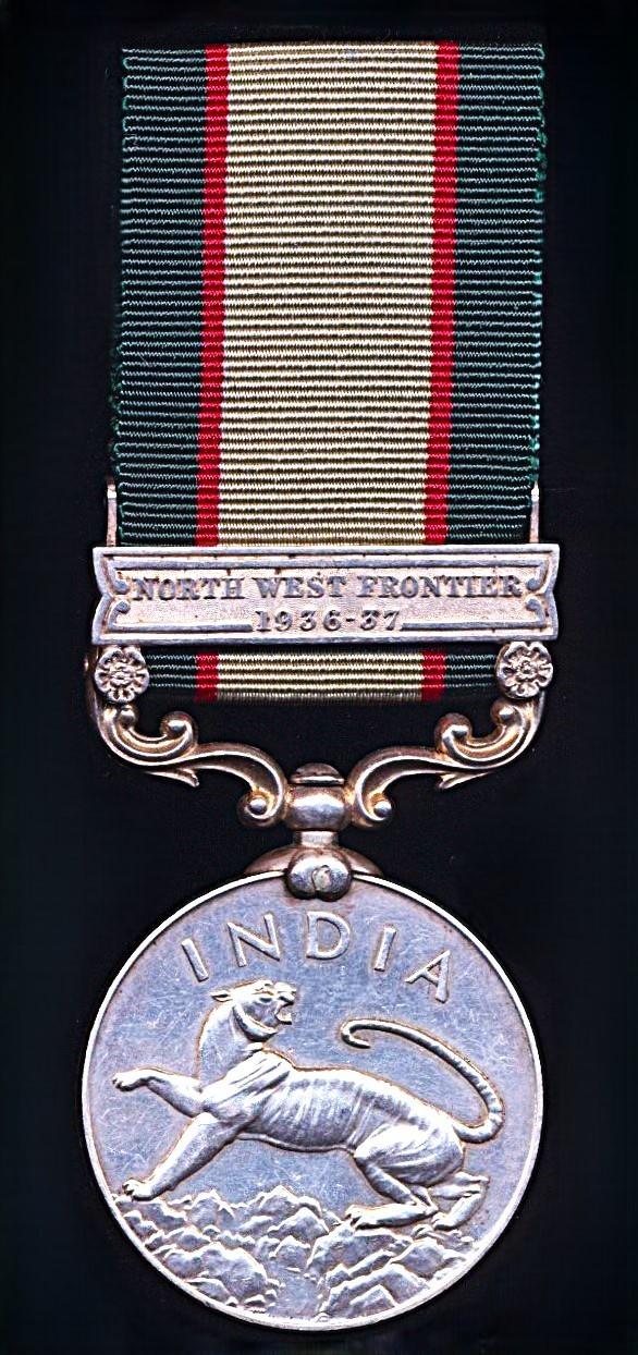 India General Service Medal 1936-39. With clasp 'North West Frontier 1936-37' (Condr. H. T. Jarratt, I.A.C.C.)