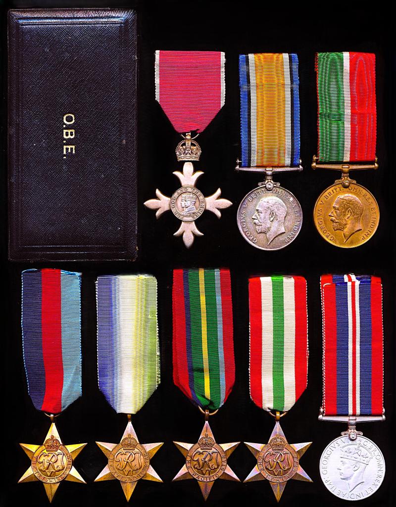 A Sunderland & Gorleston interest Mariner's World Wars O.B.E. & campaign group of 8: Chief Engineer Robert James  Shand, late M.V. 'Ocean Vanity' Mercantile Marine