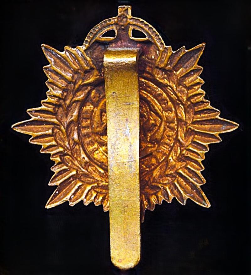 British Army: Army Service Corps. Kings Crown. Gilding Metal Cap Badge. Worn circa 1914-15